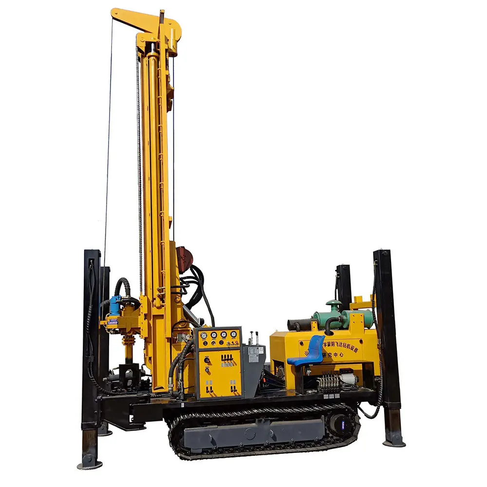 
 Hot Selling Water Well Drill Rig Machine 350 Meters With Air Compressor