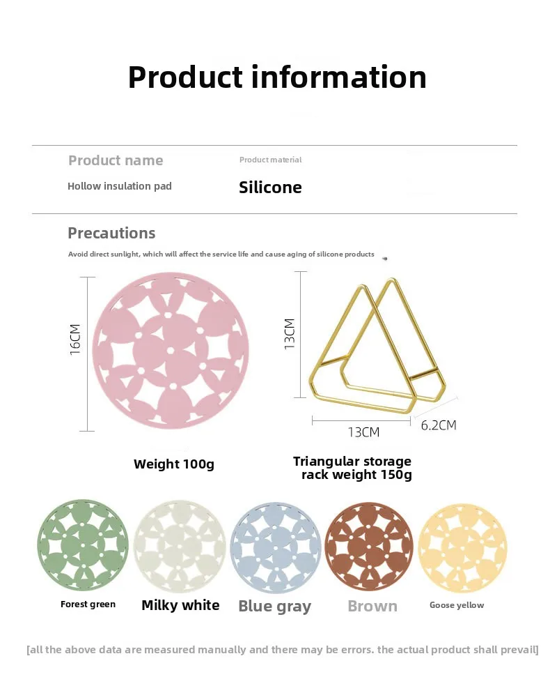Modern Design Household Tray Mat 5mm Thick Hollow Silicone Insulation Heat-resistant Dining Table Pot Cup Mat manufacture