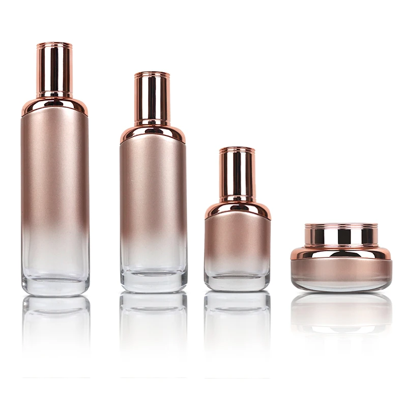 cosmetic glass bottles set 30ml 50ml 100ml 120ml Glass Set cosmetic jar glass cosmetic packaging