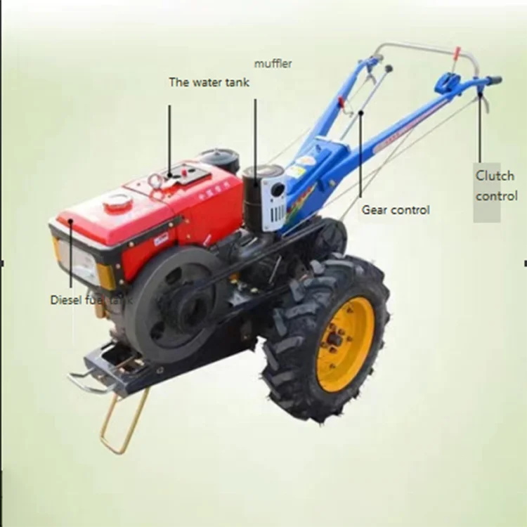 Plowing Machine Small Farming Tools Equipment Machines Double-headed Plow Agricultural Power Tiller Walking Tractor Ethiopia