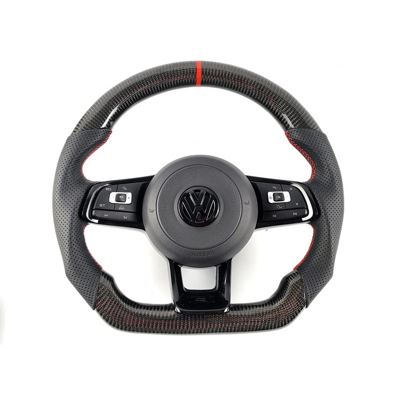 For R-line Gti Carbon Fiber Steering Wheel Red Line Alignment Motor ...