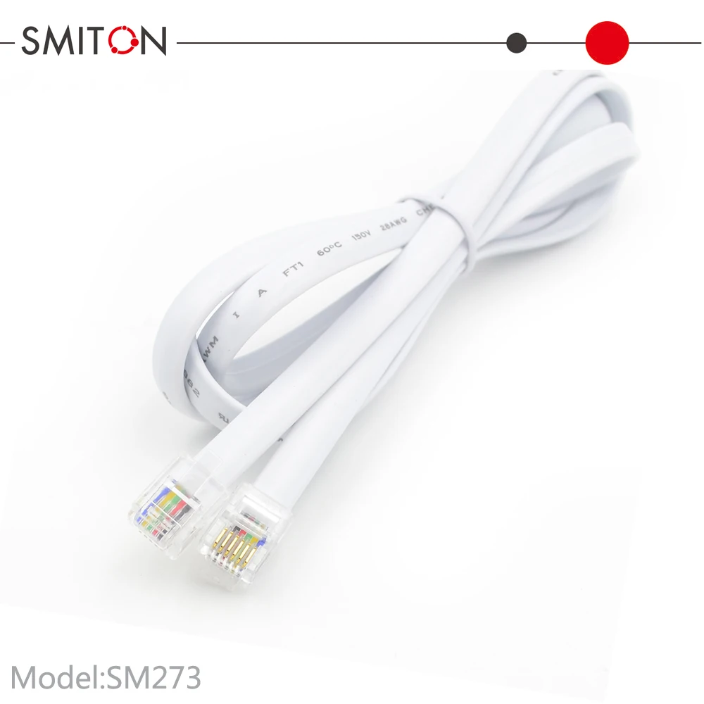 High-Speed Telephone Cords 2/4/6/8 Core Rj9 Rj11 0.5 Flat 2 Pair Telephone Cable Pvc 1M-2M 3M 50M Rj45 Cat6 landline phone cable