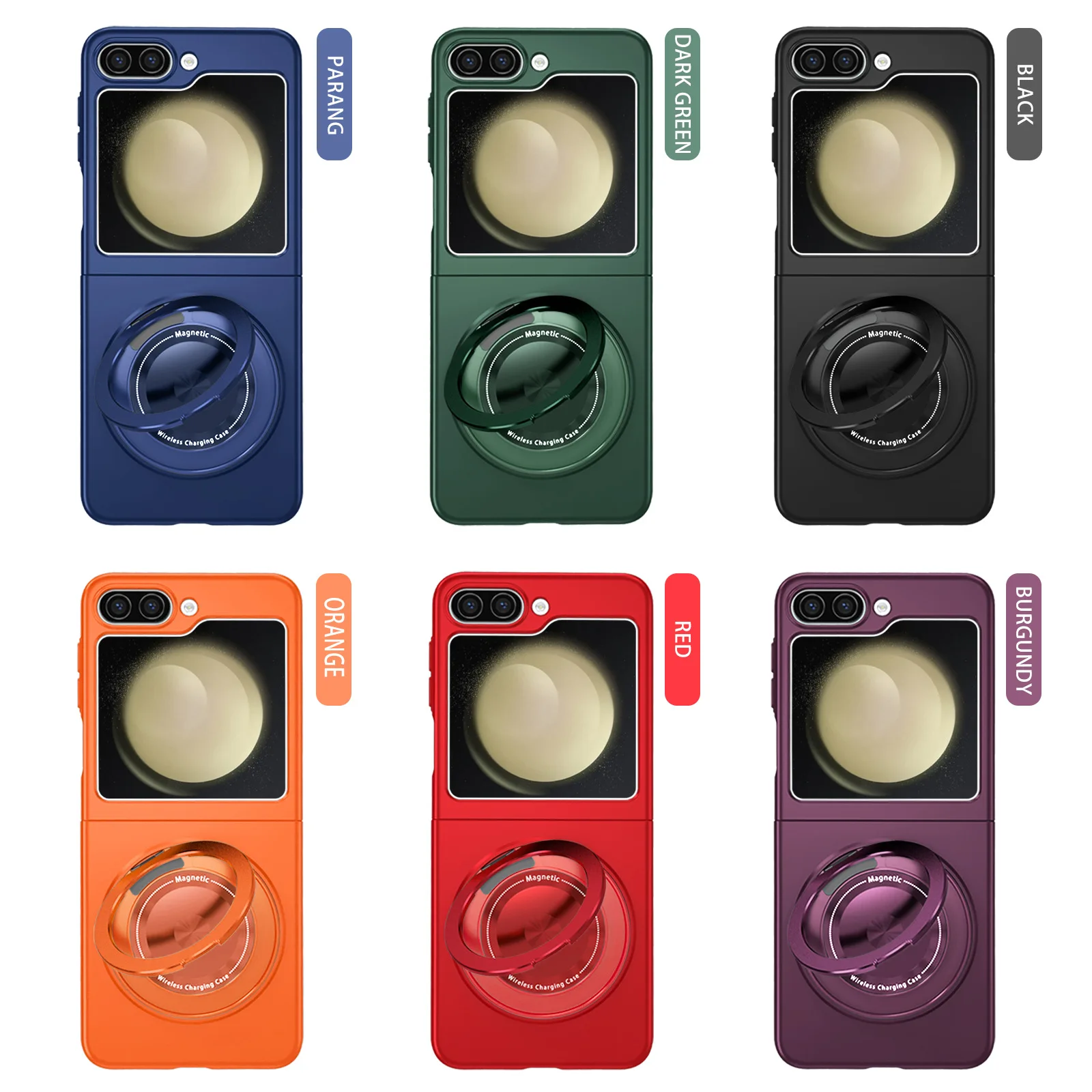 Invisible Folding Kickstand Armor Design Shockproof Magnetic Phone Case for for Z Flip 7/6/5 Hard PC TPU Cover