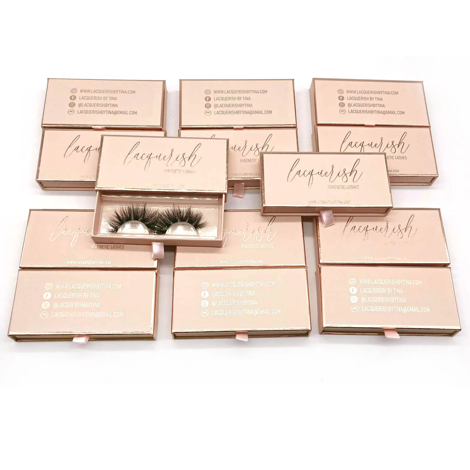 B350C оптовая продажа Пользовательский логотип квадратная роза золото ресницы бумаги lashbox упаковка коробка для ресниц
