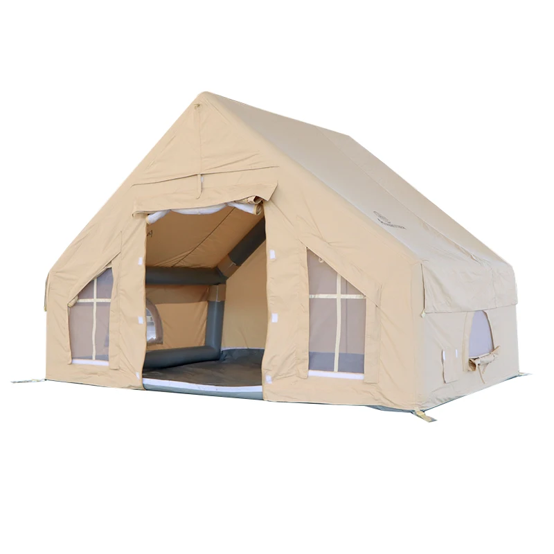 Qingdao Airbrother Waterproof Wind Proof Foldable Outdoor Camping Extend 6.3 Cotton Air Pole Glamping Inflatable House Tent