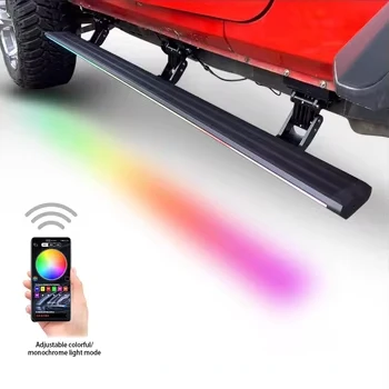 LED Lights  with APP Control Colorful Lights Electric Side Step for Jeep Wrangler JK JL JT Threshold Running Board
