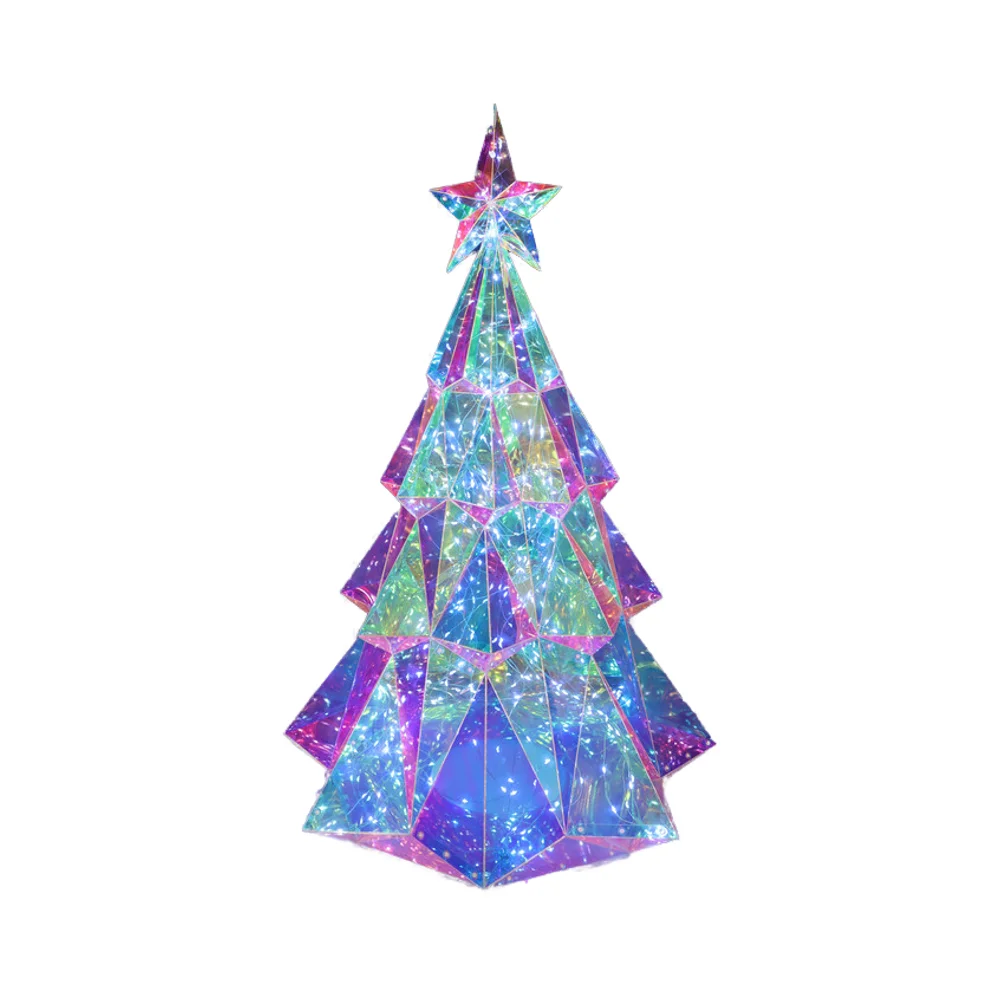 야외 조경용 300L 무지개색 LED 트리 별 모양 크리스마스 모티프 조명 220V 정원 장식