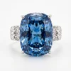 Blue pointed crystal ring