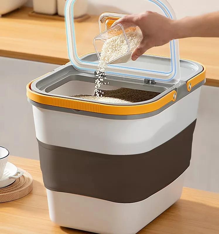Collapsible Rice Storage Containers Cereal Rice Food Storage Container ...