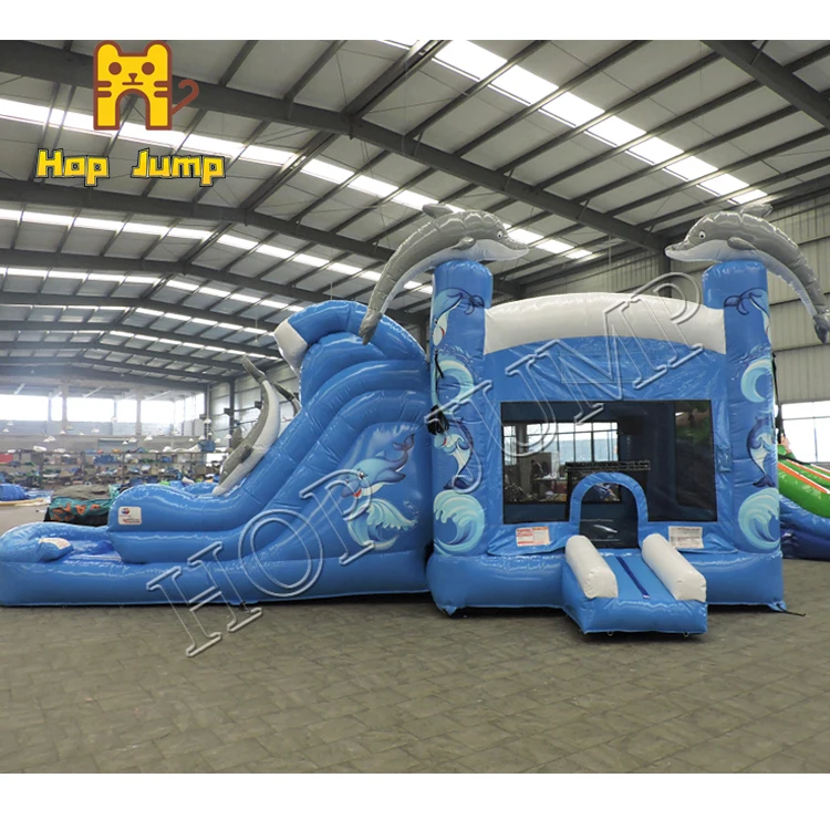 Bounce House Water Slide Combo Castillo Inflable Dolphin Commercial ...