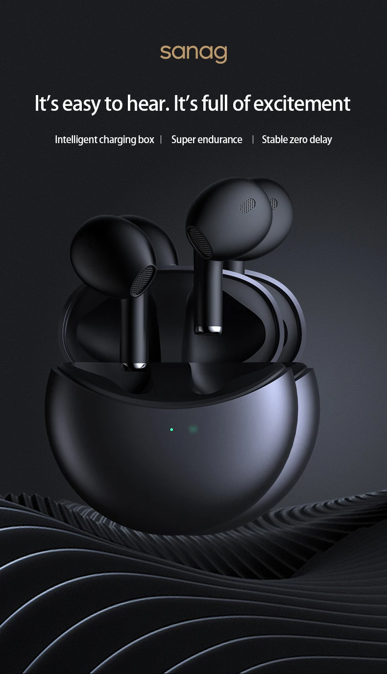 Sanag J6 2023 Popularity Cvc Noise Wireless Inear Headphones Hifi