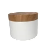 white jar with bamboo lid