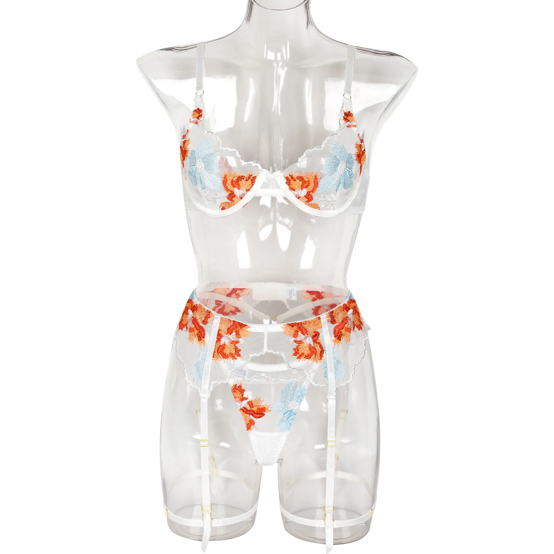 Sexy White Lingerie With Garter Belt Mature Women Transparent See Through Lace Floral Sexy Bra Set Hot Sleepwear Lingerie Sexy White Lingerie With Garter Belt Mature Women Transparent See Through Lace Floral Sexy Bra Set Hot Sleepwear Lingerie