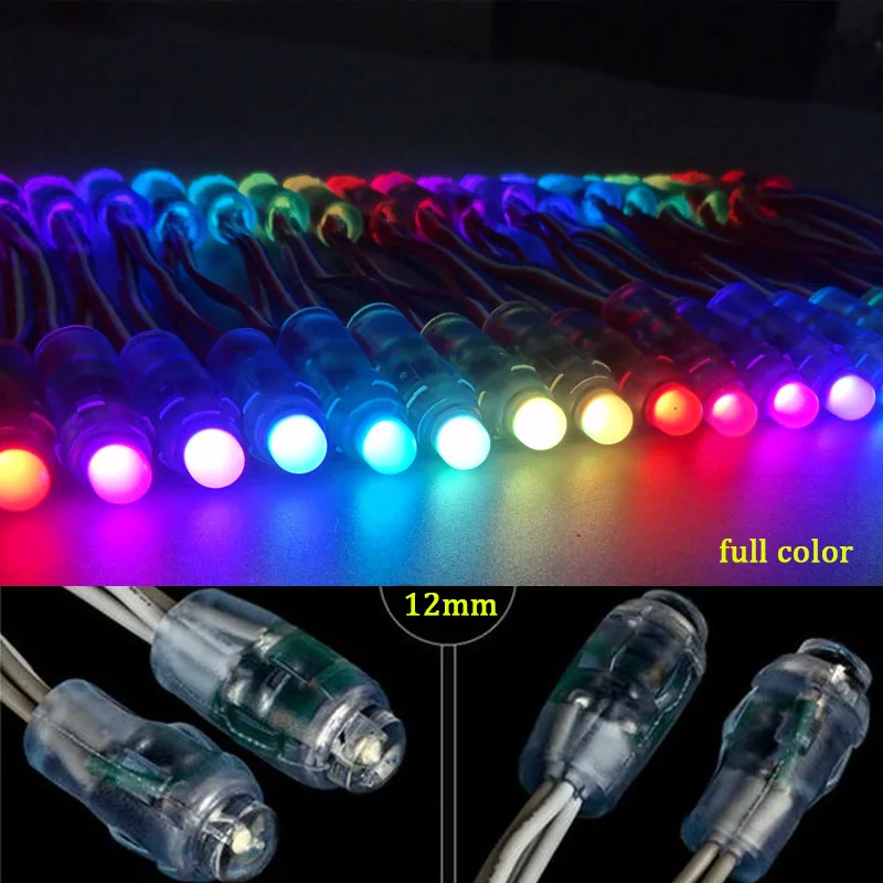 500pcs Bulk Price LED Lighting Module DC 5V Led Pixel Full Color Diffused Digital Strings WS2811 12mm Waterproof RGB Led Module