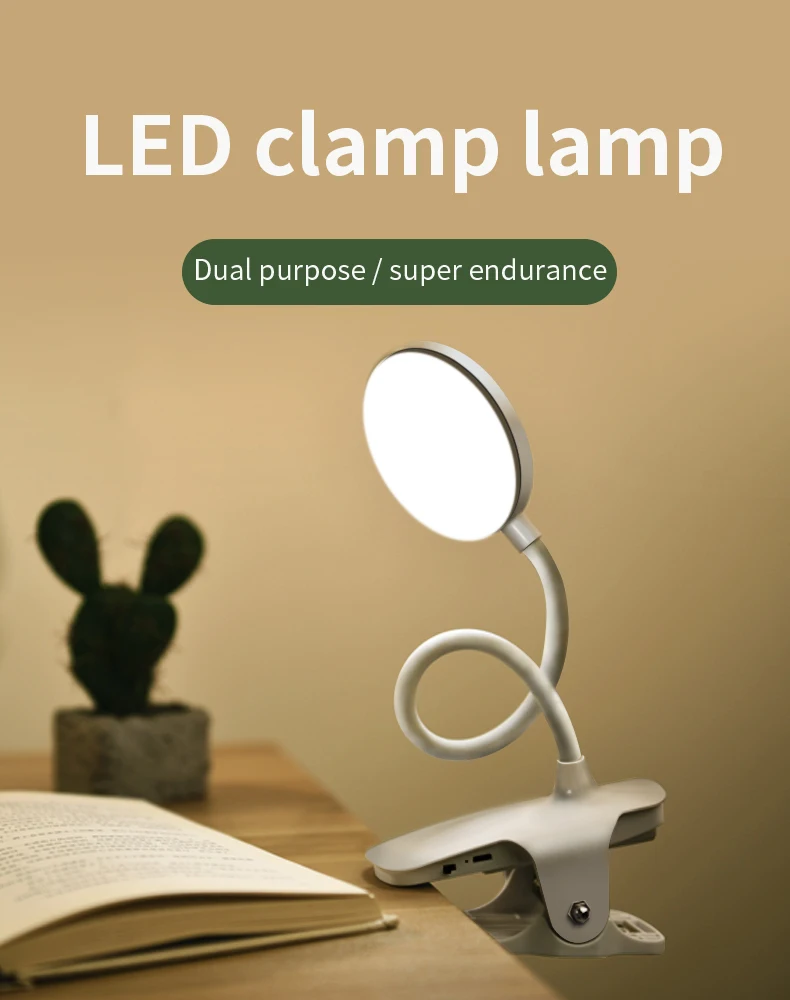 Cold light minimalist led reading desk lamp bedroom desk lamp desktop study creative clip small table lamp