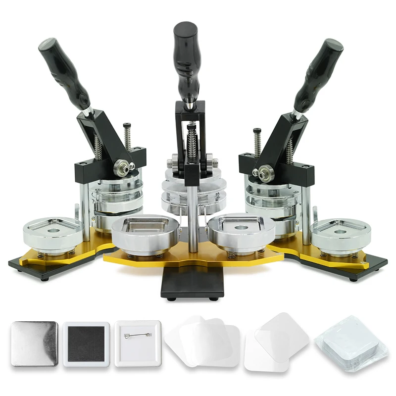 Metal Square Badge Making Machine 55mm Button Badge Making Machine with Cutter Badge Making Machine