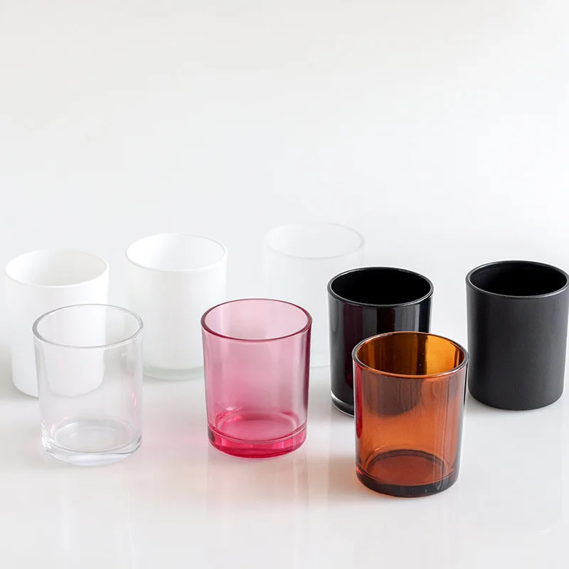4Oz 8Oz 10Oz 12Oz 16Oz 230Ml 320Ml 500M Custom Logo Color Clear Colored Glass Candle  Jar With Wooden Lid