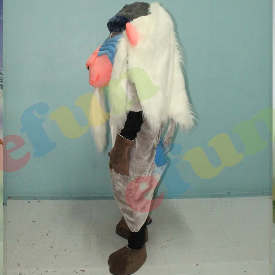 Efun MOQ 1 PC Professional Custom White Hair Baboons Mascot Costumes Cartoon Animal Design Mascot Costume for Sale