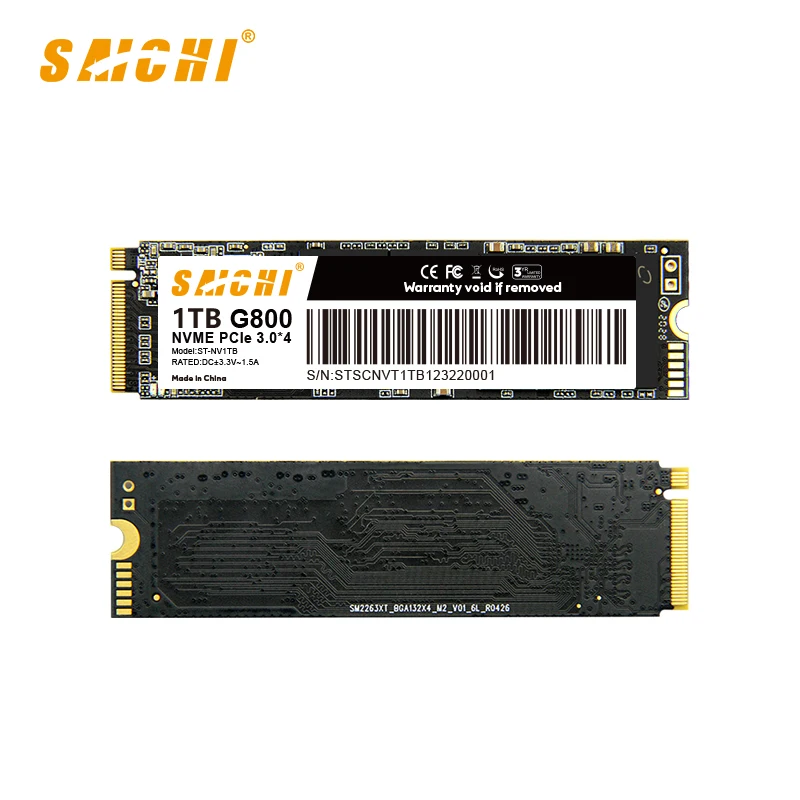 SAICHI 1TB NVMe M.2 PCIe 3 SSD - 2100MB/S Read, 1800MB/S Write