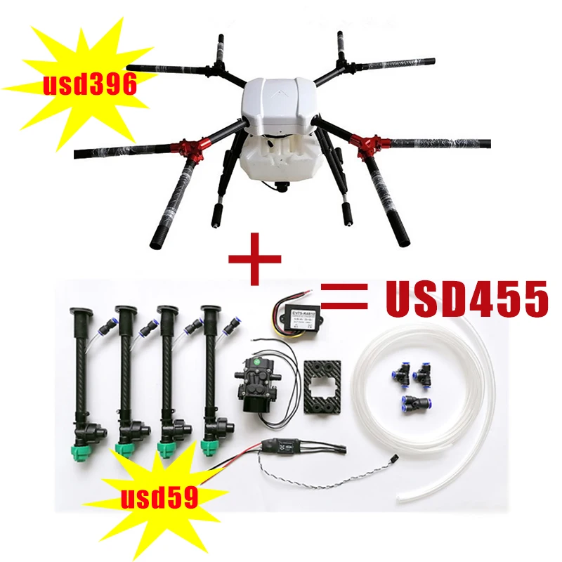 2021new 8aixs 10L 8kg promote sale agricultural drone frame agri uav aircraft agriculture sprayer frame factory