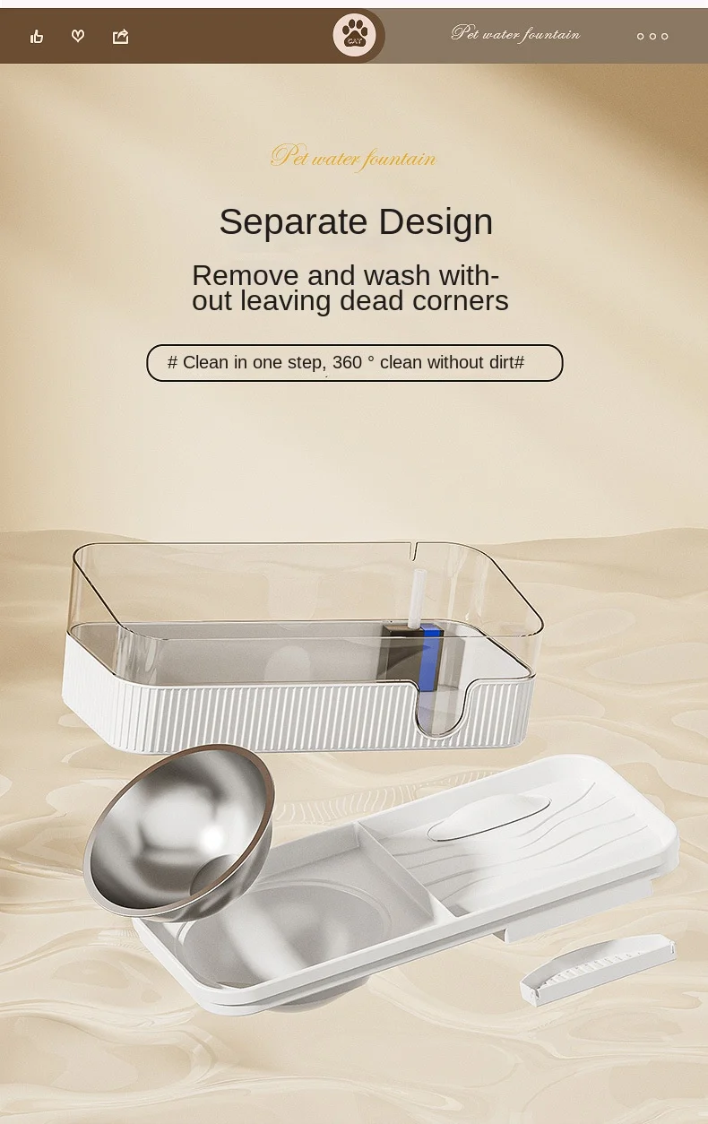 Cat Feeding and Drinking Machine Automatic Filtration Cycle Large Capacity Drinker Stainless Steel Food Bowl Pet Supplies supplier