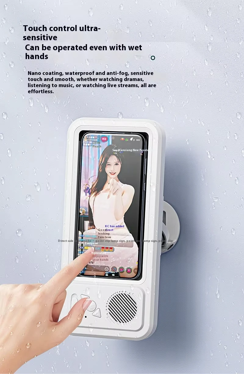 防水手机盒扬声器防雾触摸屏360旋转淋浴厨房游泳通用