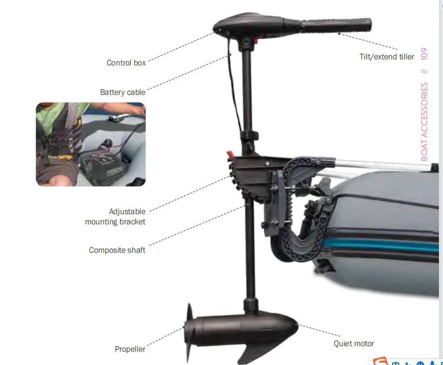 12V Transom Mount Trolling Motor 40Lbs Thrust Designed for Intex  Inflatable Boat With Motor   Outboard Motor 68631 by Intex