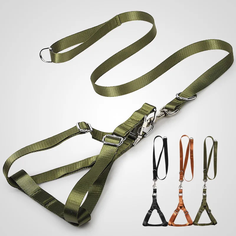 Professional Top Level Wholesale Nylon Material Pet Dog Harness And Leash , No Pull Adjustable Nylon Harness With Lead Leash