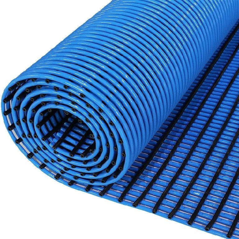 Vinyl Non Slip Drainage PVC Floor Mat Tube Type Anti-slip Mat Roll Round Hollow PVC Tubular Matting