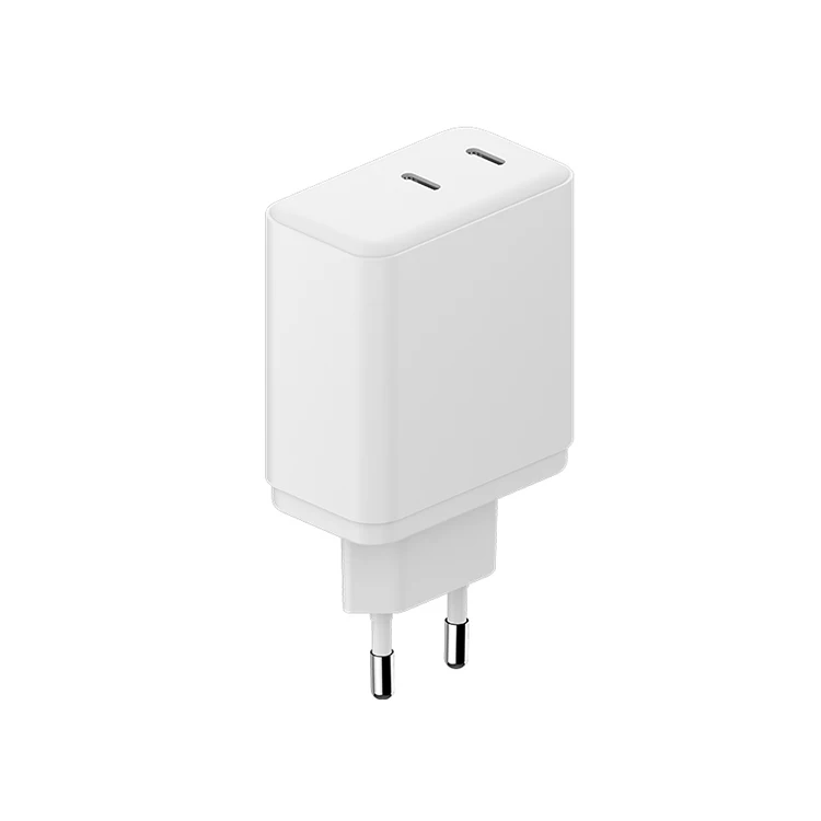 Wholesale PD65W Fast Charging Foldable USB Wall Charger Built-in Dual USB-C Ports for Laptop Multi-port Charger i20-65W