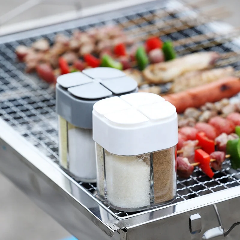 Lot De 10 Mini Pots à épices En Plastique Transparent - Avec Couvercle à Trous - Pour Pique-nique, Camping