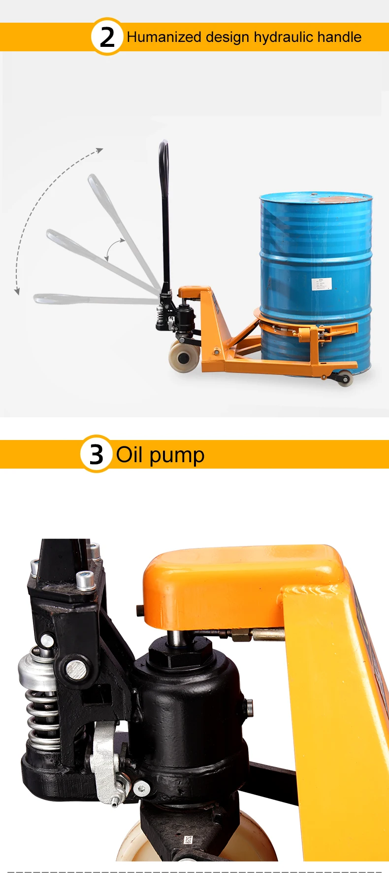 Sinolift HJ365 hand hydraulic 55 gallon oil drum pallet truck, View oil