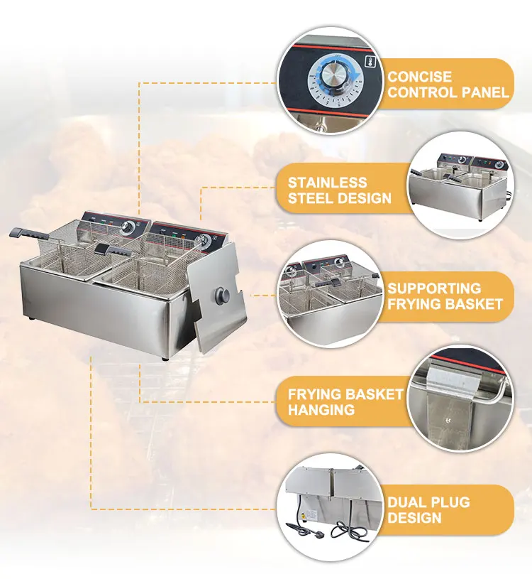 Professional 12liter Double Deep Fryer New Electric 2bin Deep Fryer Buy Professional