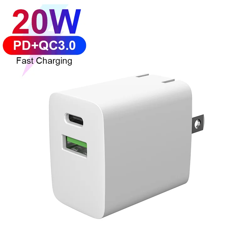 US EU UK AU Plug Type C USB C Charger Fast Quick Phone Wall PD 20W Charger for iPhone X Xr 11 12 Pro