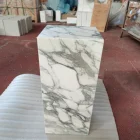 Marble White Customized Living Room Decor Natural Stone Marble Side Table Arabescato White Marble Plinth Table