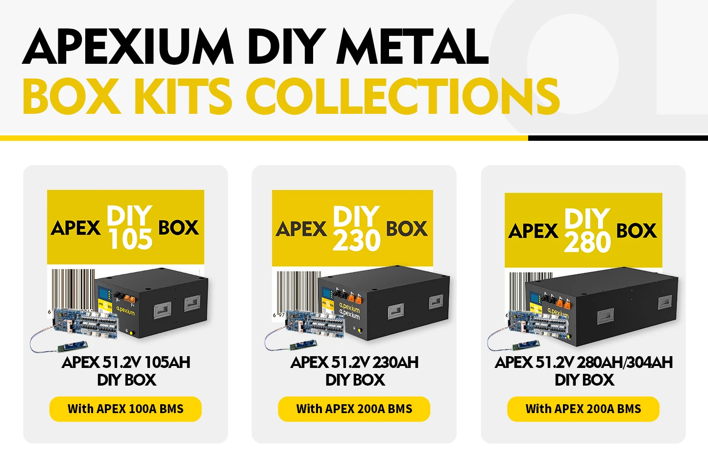 Apexium 16s Diy 280ah Battery Box 304ah 320ah Lifepo4 Akku Diy Metal