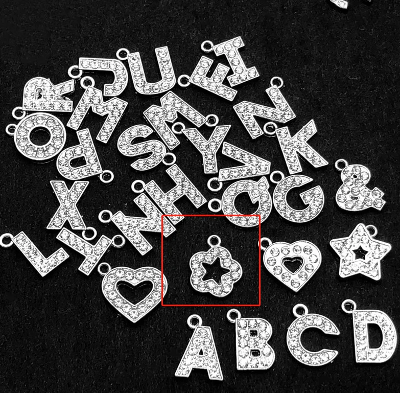 jfl1019 15mm bling rhinestone crystal alphabet