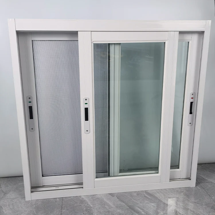 Modern Custom Design of Aluminum Sliding Window with Double-layer Glass and Horizontal Opening 3-track Sliding Window