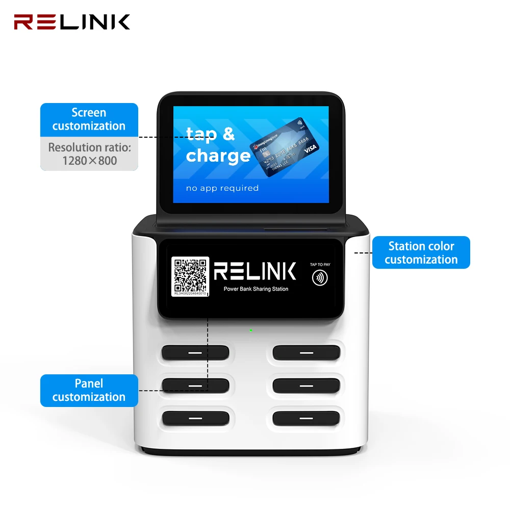 New Launched Power Bank Vending Machine 6Slots Pos Mobile Charging Station Power Bank Rental Station