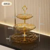 Three-tiered fruit platter - transparent gold