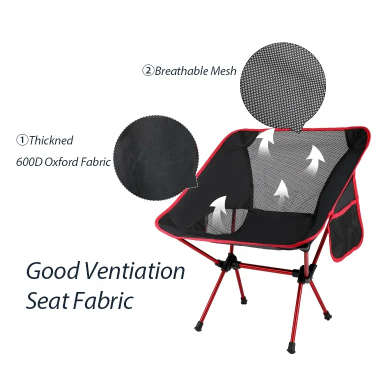 RTS Custom Portable Lightweight 120kgs Folding Foldable Aluminum 7075 Moon Camping Chair  for Hiking