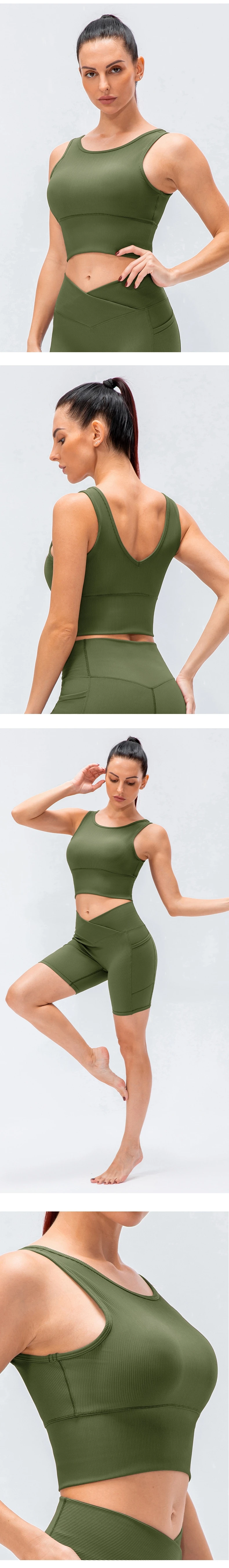 Wholesale New Women Design Running Fitness Breathable Tight Chaleco Deportivo De Yoga Sports Top Camisole Vest Clothes details