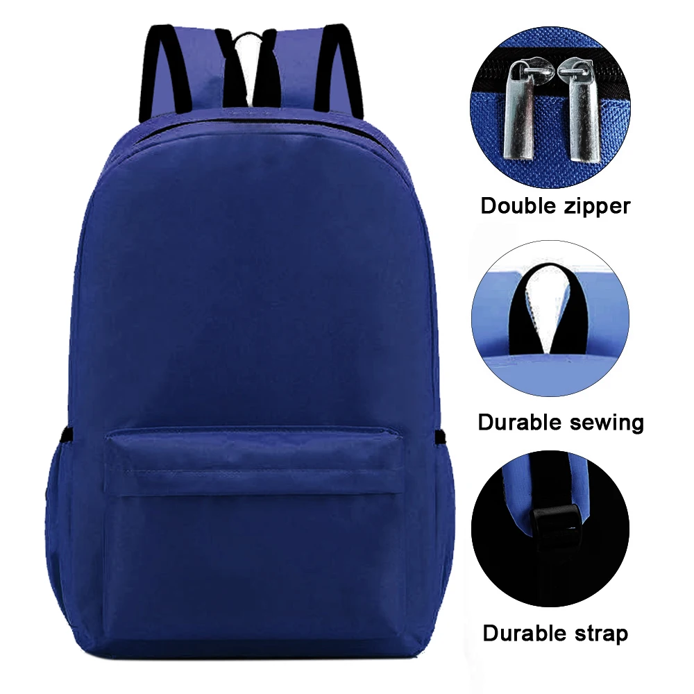 Custom Material Girls Classic Double Zipper Closure Schoolbag Simple Design Durable Polyester Backpack School Bag