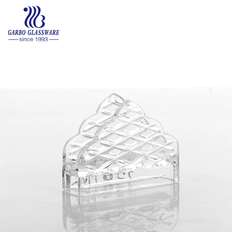 Triangle Clear Glass Napkin Holder for Crockery Decorations Cafe Restaurant Bar Living Room Kitchen for Wholesale Factory Price