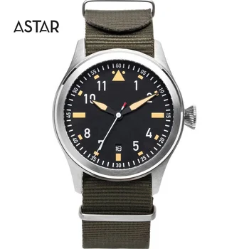 Custom logo high quality 316l stainless steel case mechanical automatic army military pilot nato strap watch man for sale
