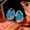 Navy blue ear studs
