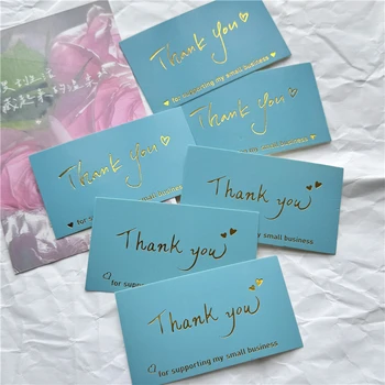 Custom Black Cardboard Hot Stamping Service Thank You After-Sales Card Printing Paper & Paperboard Genre