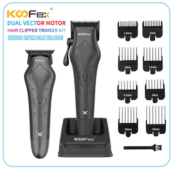 Professional Men's Hair Clipper exclusive dual magnetic motor rechargeable 10000 rpm DLC blade Hair Clipper