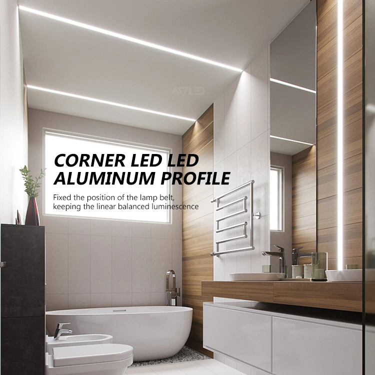 Customizable V-Shape 16*16mm Aluminum LED Strip Profile Corner Mounted 10mm Profile for 5050/3528/2835/5730/3014 LED Strip