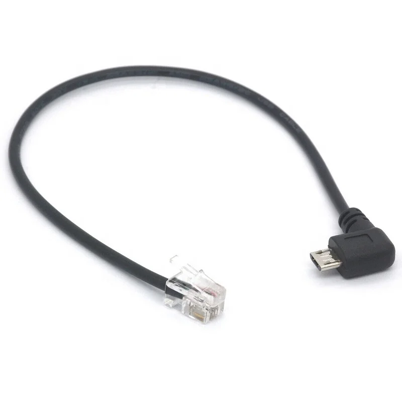 5-Pin Micro USB Male to 4P4C RJ9 Telephone Converter Cable Pure Copper Foil Shielding 12-Month Warranty for Cameras Computers